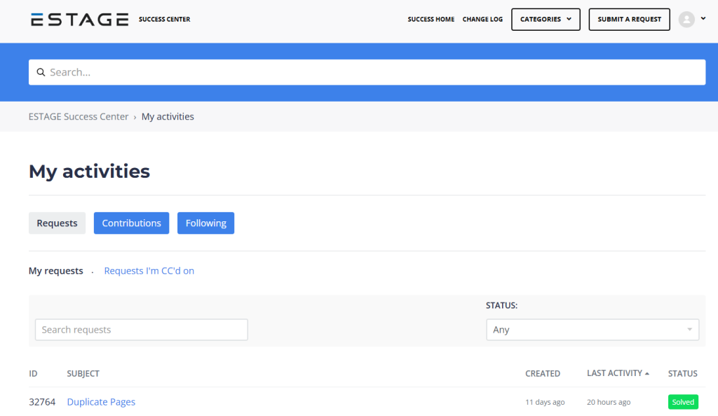 Support Dashboard Image
