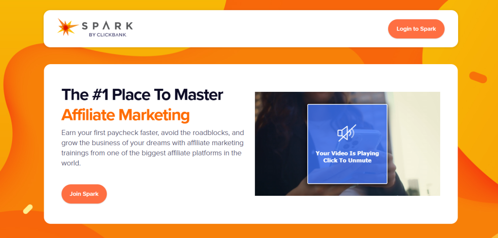 Clickbank Spark Homepage Screenshot