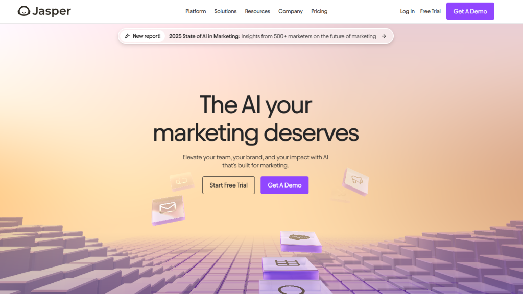 Jasper Ai Homepage Screenshot