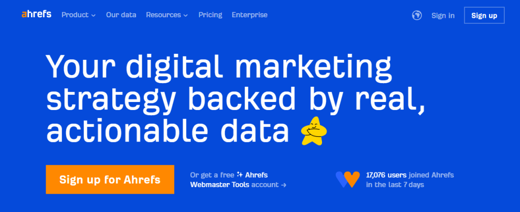 Ahrefs Homepage 