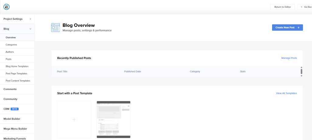 Estage Blog Dashboard