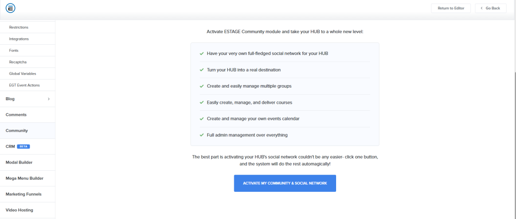 Estage Community Dashboard