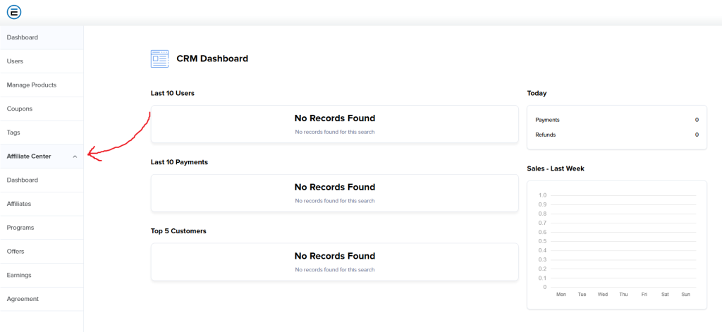 Estage Affiliate Center Screenshot