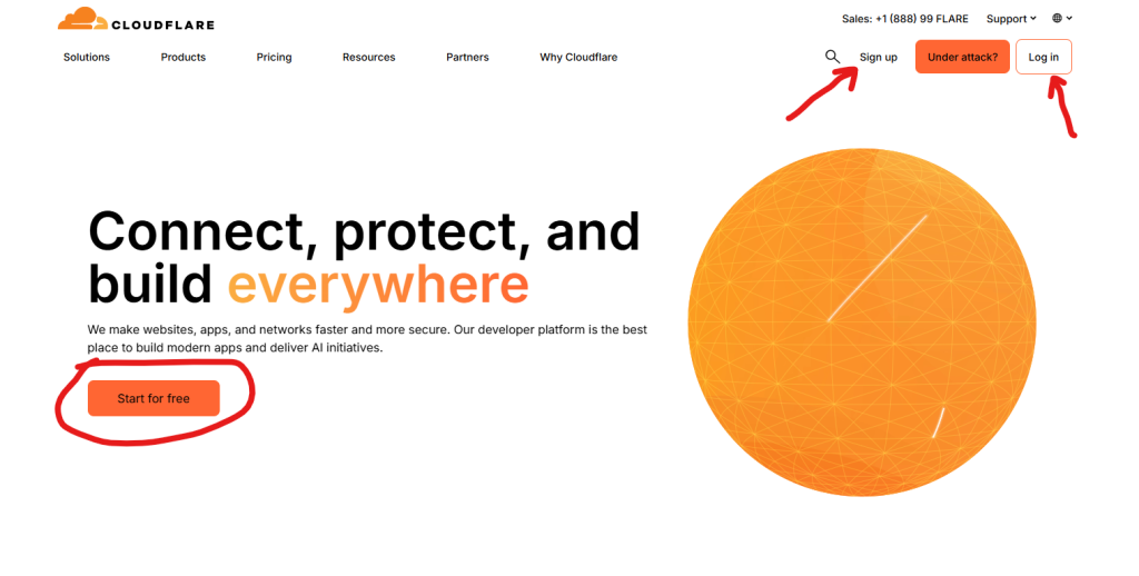 How to sign up to cloudflare - cloudflare sign up walkthrough image