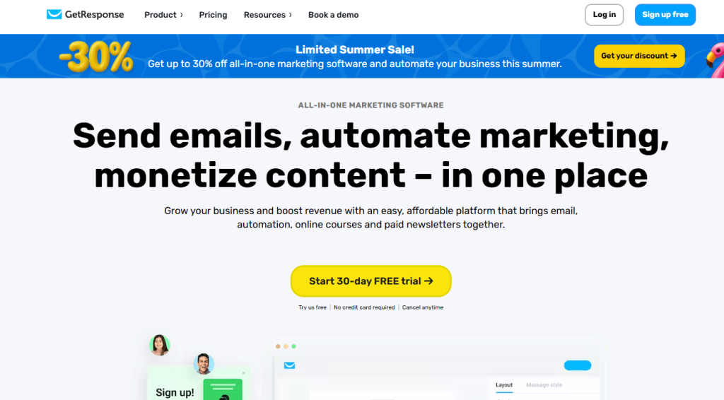 getresponse screenshot