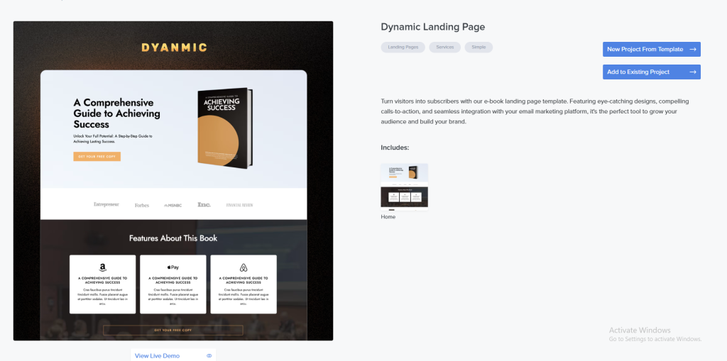 Dynamic Landing Page Template